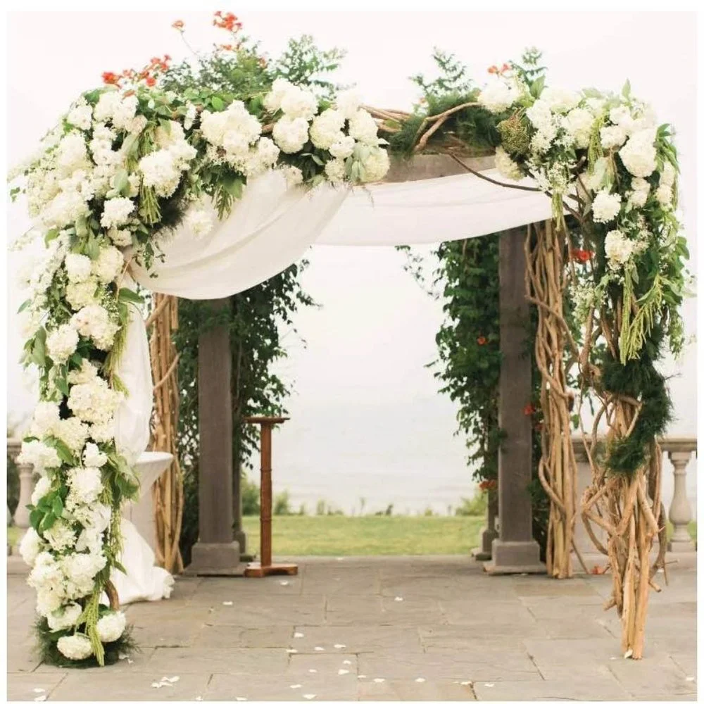 10 pack | Ivory Silk Hydrangea Artificial Flowers for Home Wedding Bouquet